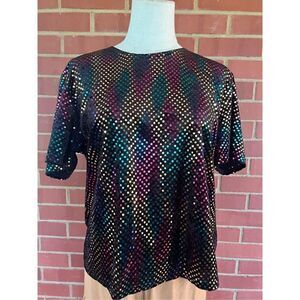 1990s Vintage Sparkly Disco Shirt NWT